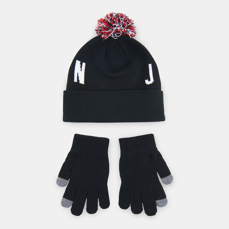 Berretto e guanti Jordan ragazzi, nero/rosso/bianco