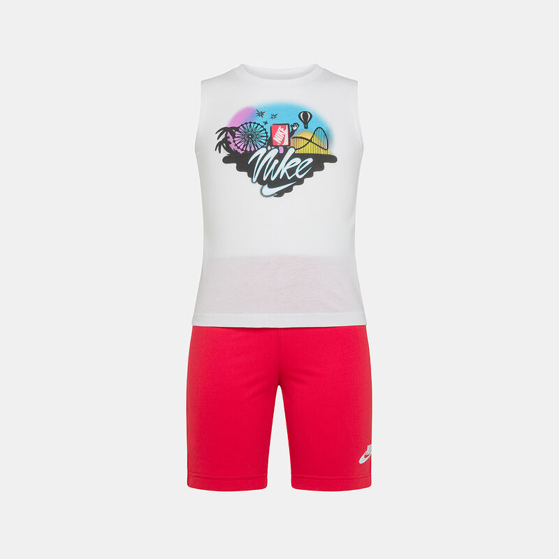 Completo Nike Sportswear Muscle bambini, rosso/bianco/multicolor