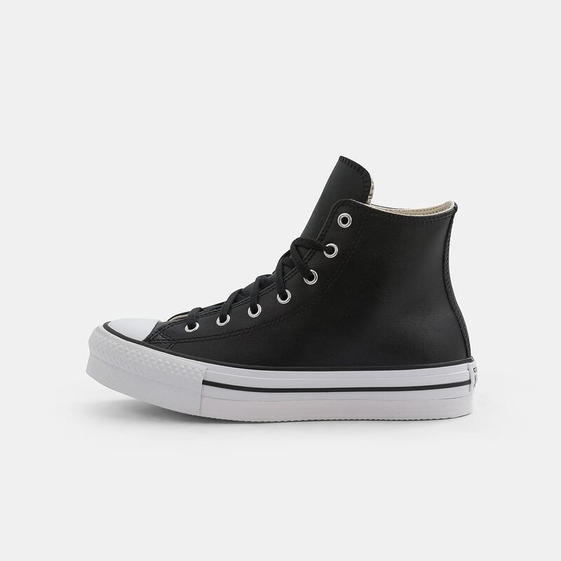 Converse Chuck Taylor All Star Lift Platform Leather, Nero/bianco