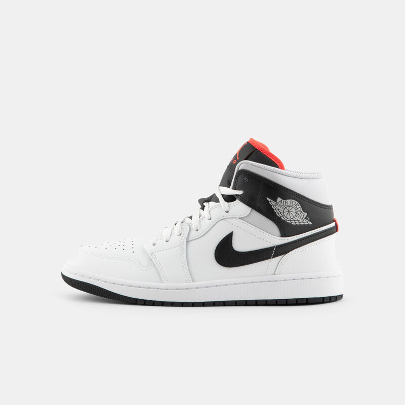 Air Jordan 1 Mid White Infrared 23, bianco/grigio/nero