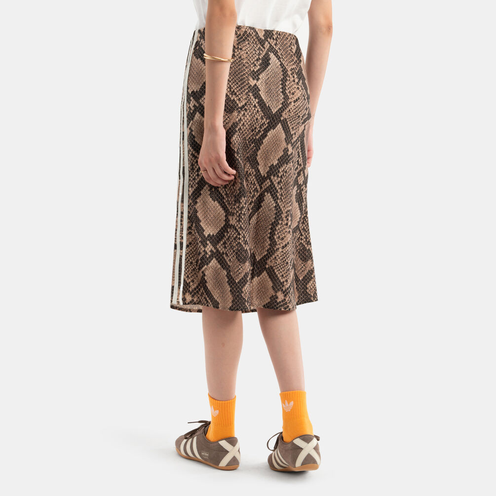 Gonna adidas Snake Print Satin, animalier/bianco
