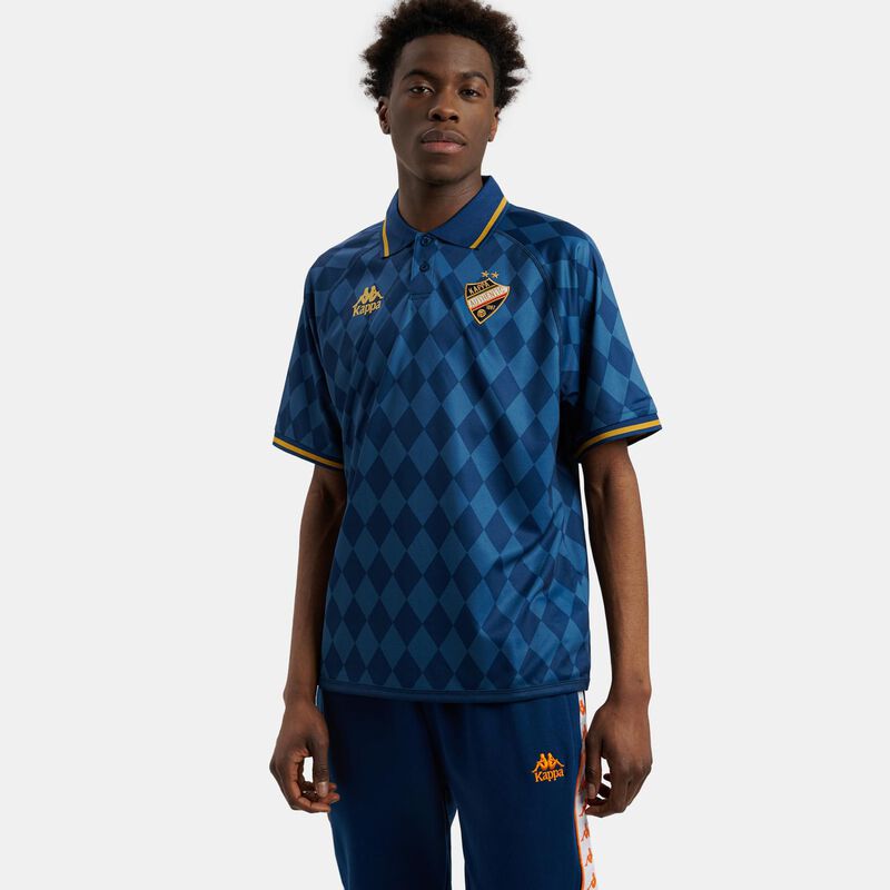 T-shirt Kappa Authentic Nekoda Polo, blu/arancione/bianco
