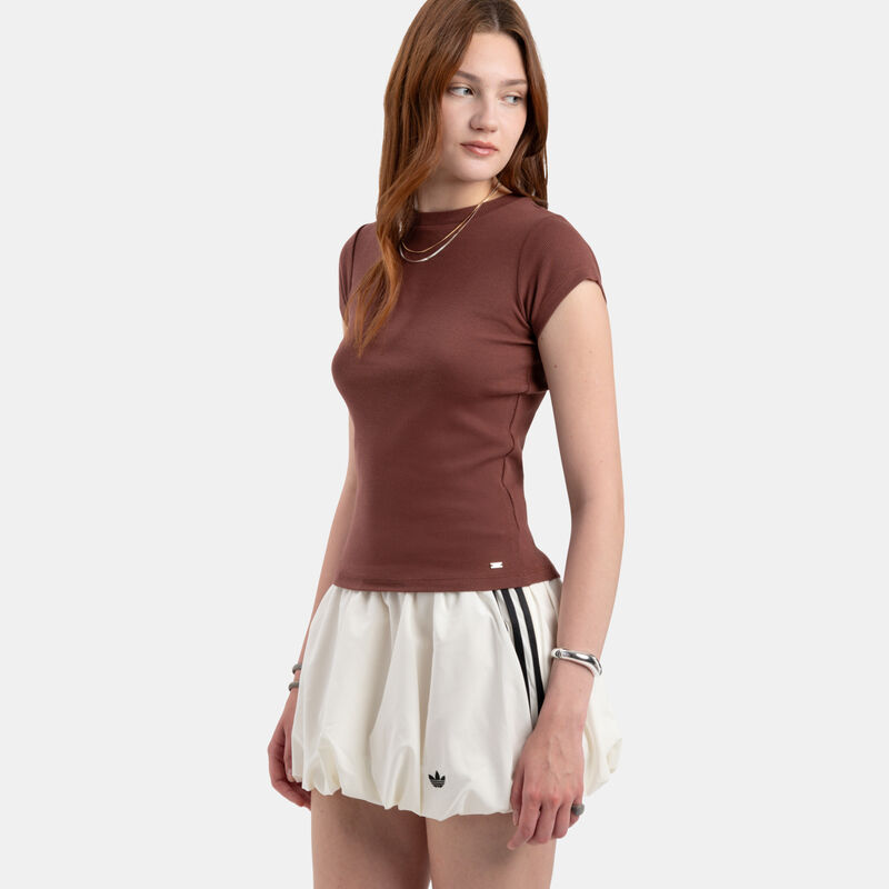T-shirt VRL Soft Ribbed, marrone