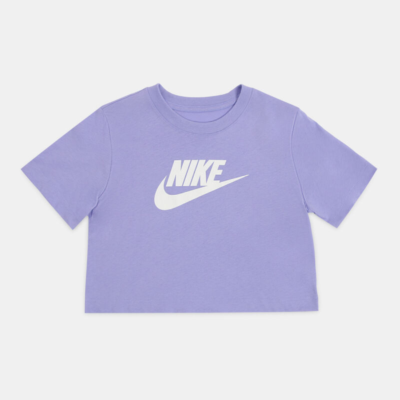T-shirt Nike Sportswear Crop ragazzi, viola/bianco