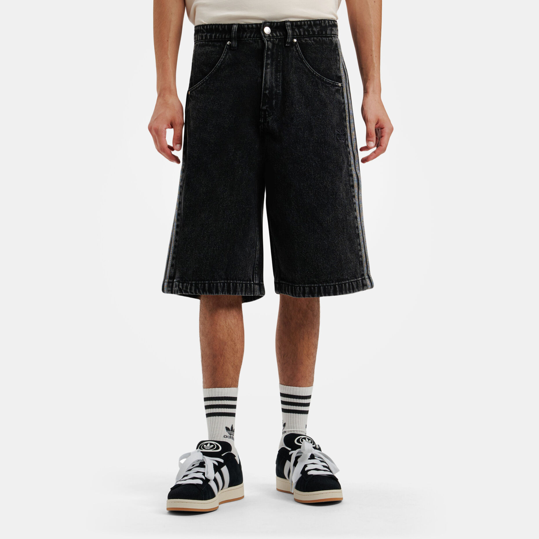 Short adidas adicolor Denim Firebird, nero