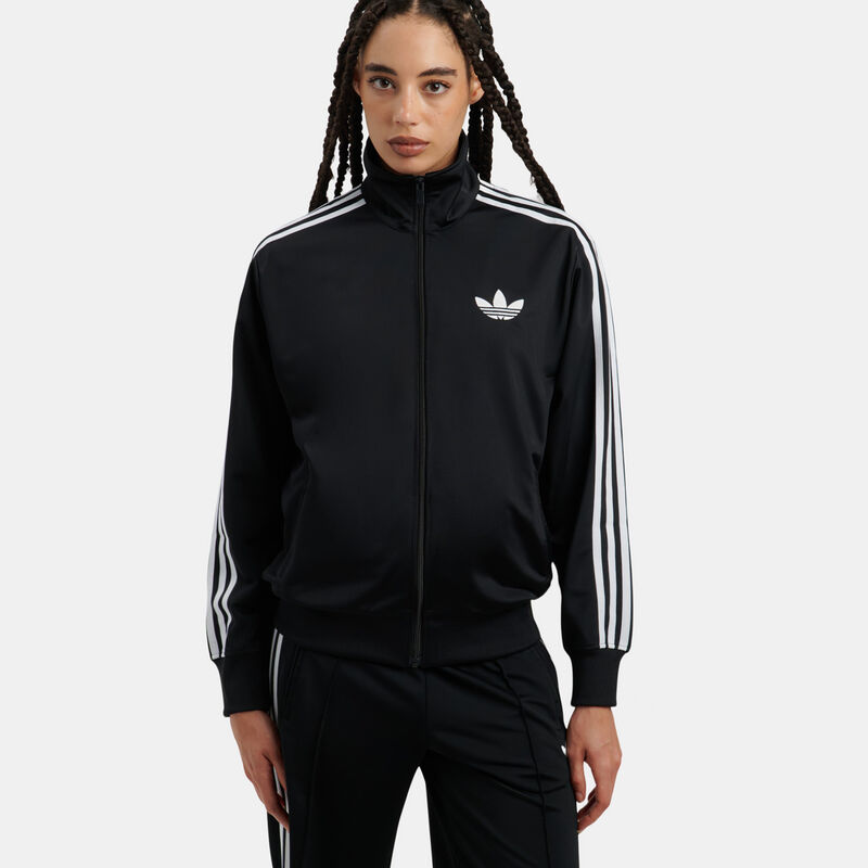 Felpa con zip adidas Track top adicolor Classic Firebird Loose, nero/bianco