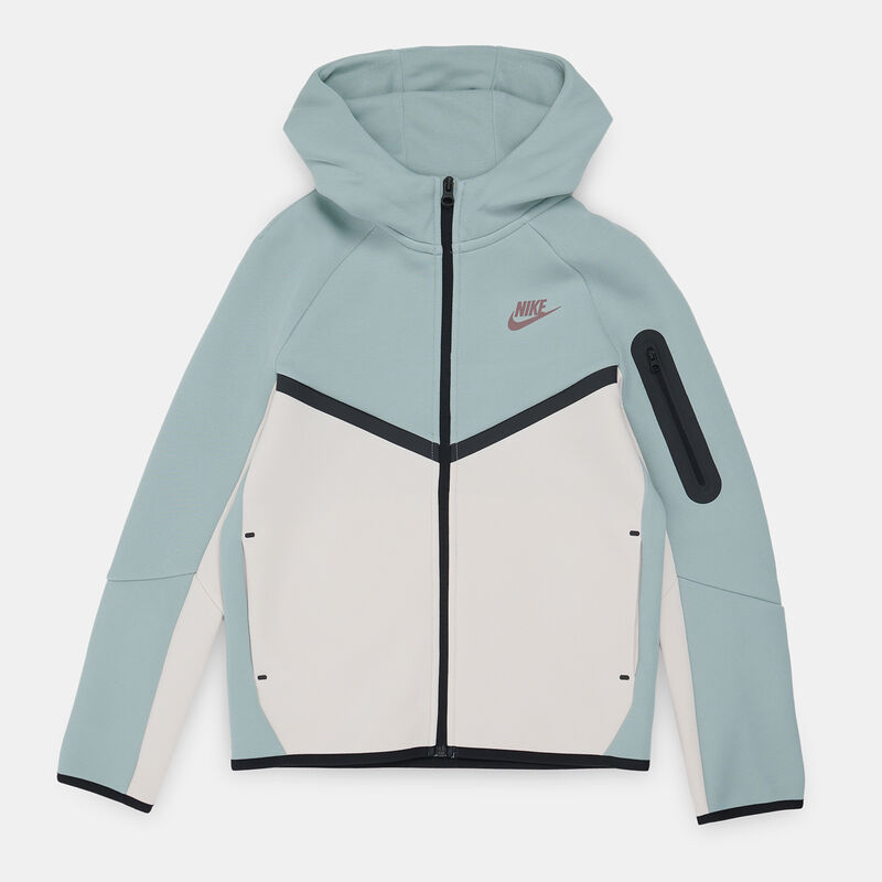 Felpa con zip Nike Sportswear Tech Fleece ragazzi, verde/beige