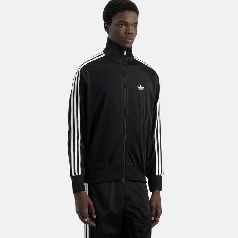 Felpa con zip adidas Firebird, nero/bianco