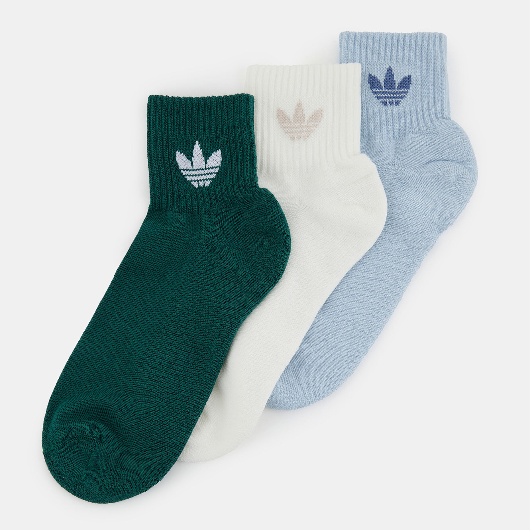 Calzini adidas Mid Crew (3 paia), verde/bianco/azzurro
