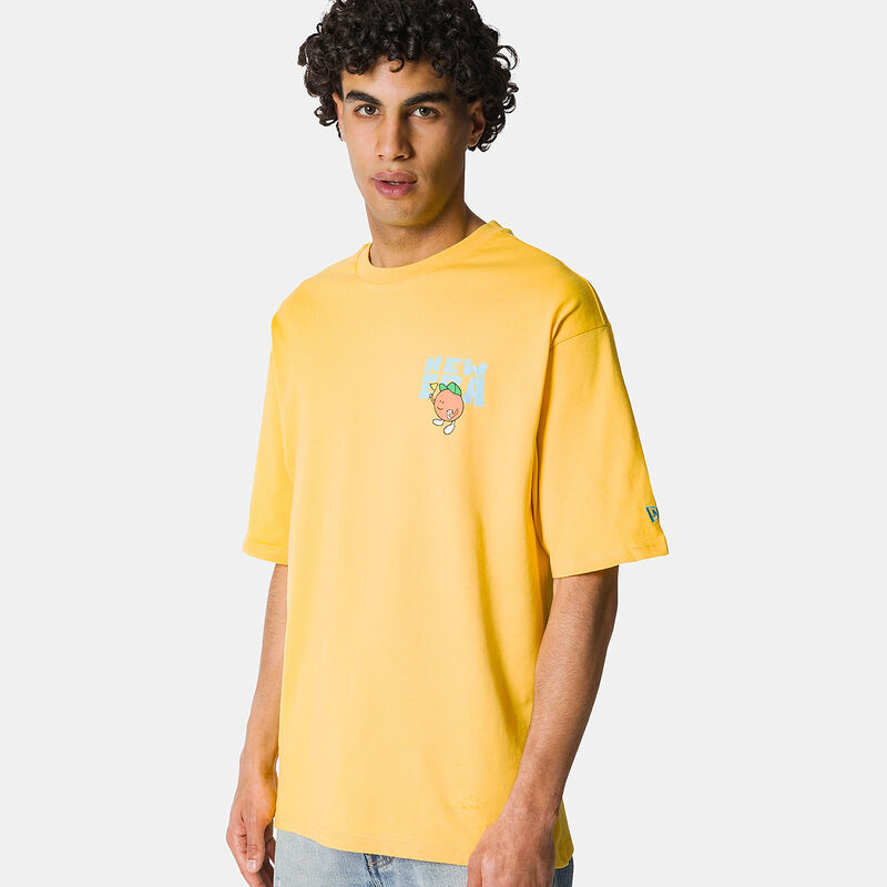 T-Shirt New Era Pool Party Fruit Graphic, giallo/multicolor