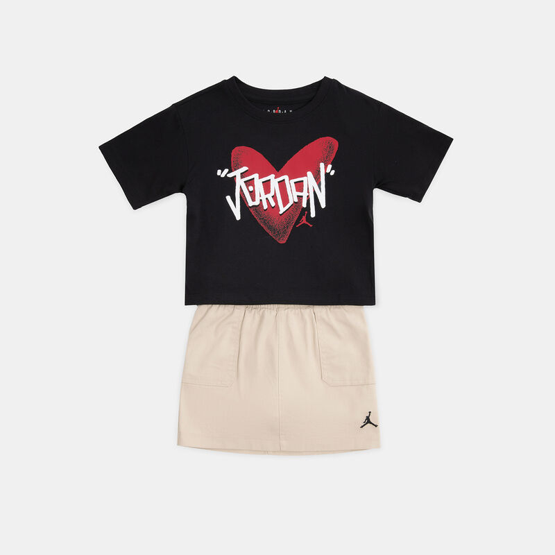 Completo Jordan I Heart MJ bambini, nero/beige/rosso