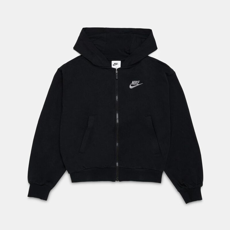 Felpa con zip Nike Sportswear Club ragazzi, nero/bianco
