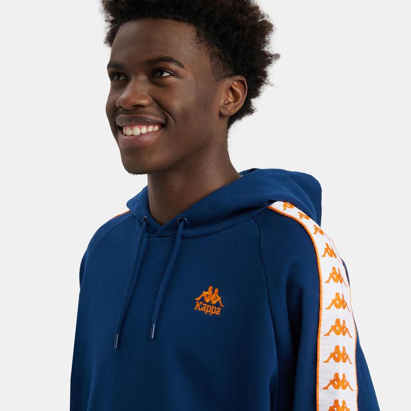 Felpa Kappa 222 Banda Madison, blu/arancione/bianco