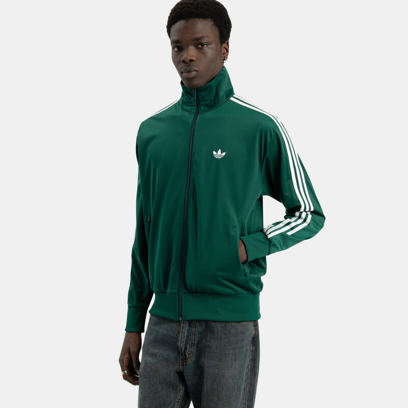 Felpa con zip adidas Firebird, verde/bianco