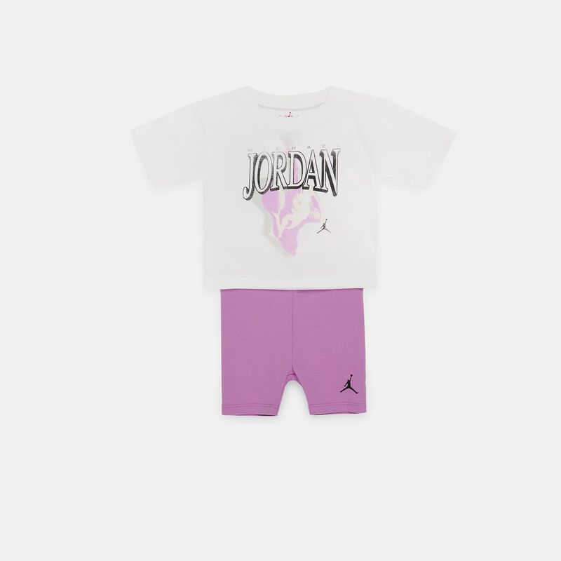 Completo Jordan bambini, bianco/fucsia