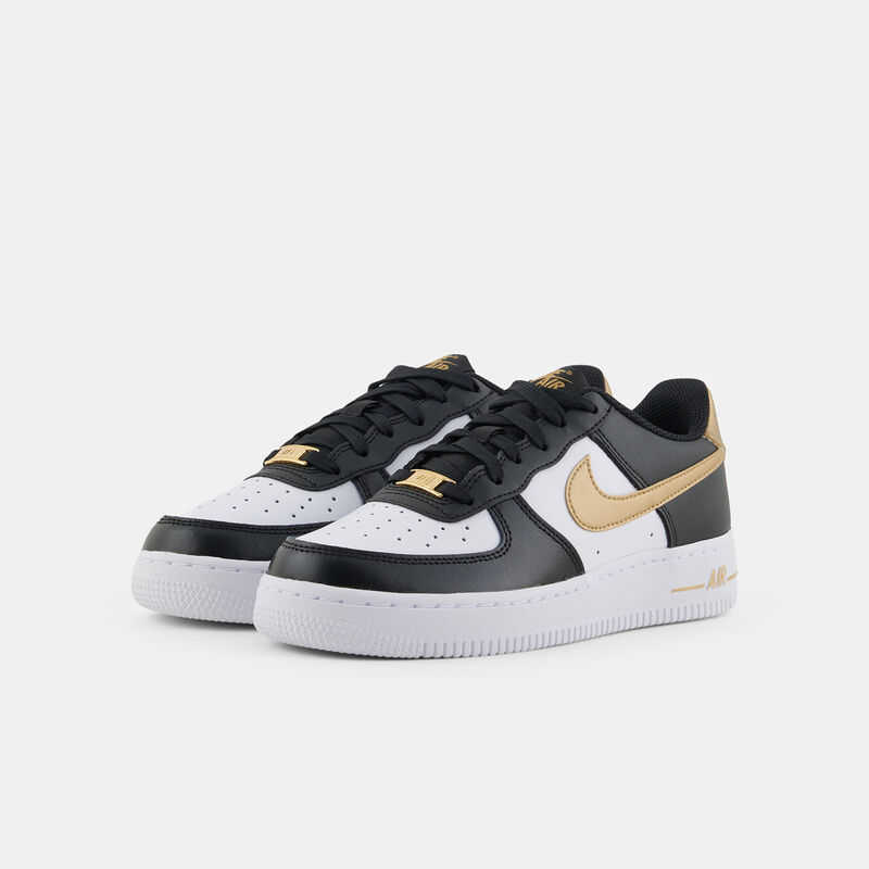 Nike Air Force 1 (GS), nero/bianco/oro