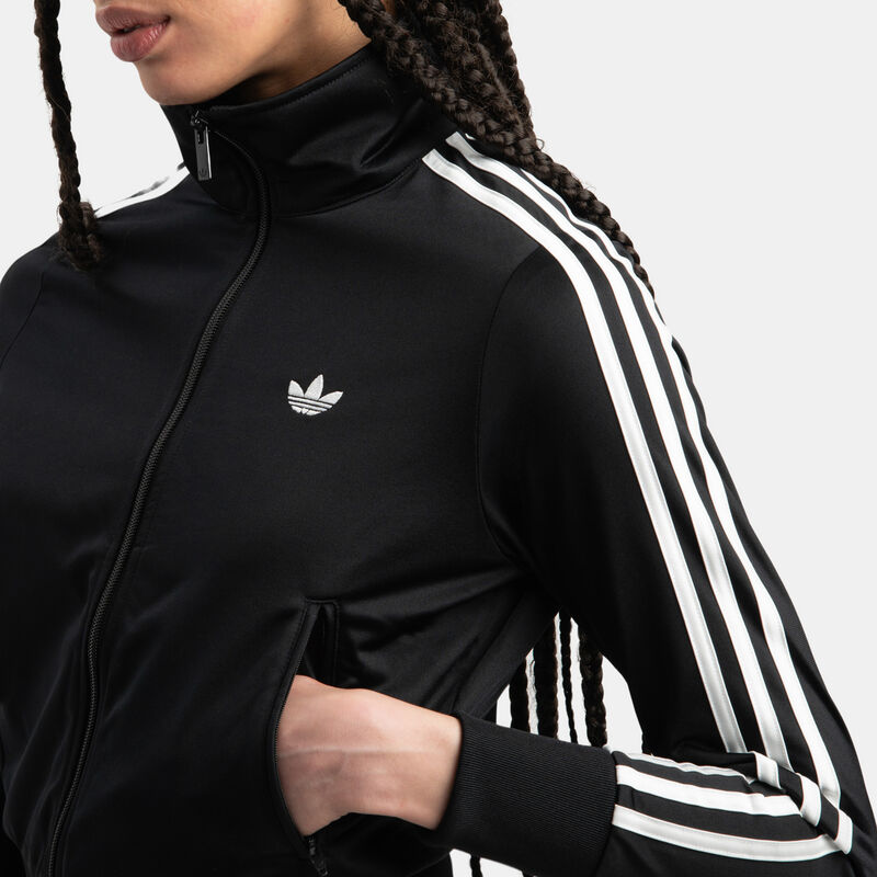 Felpa con zip adidas Track Firebird Classic, nero/bianco