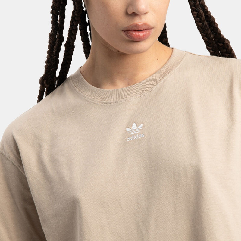 T-shirt adidas Essentials Crop, beige/bianco