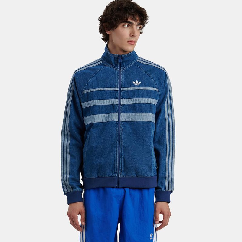 Felpa con zip adidas adicolor First Blue Denim, azzurro