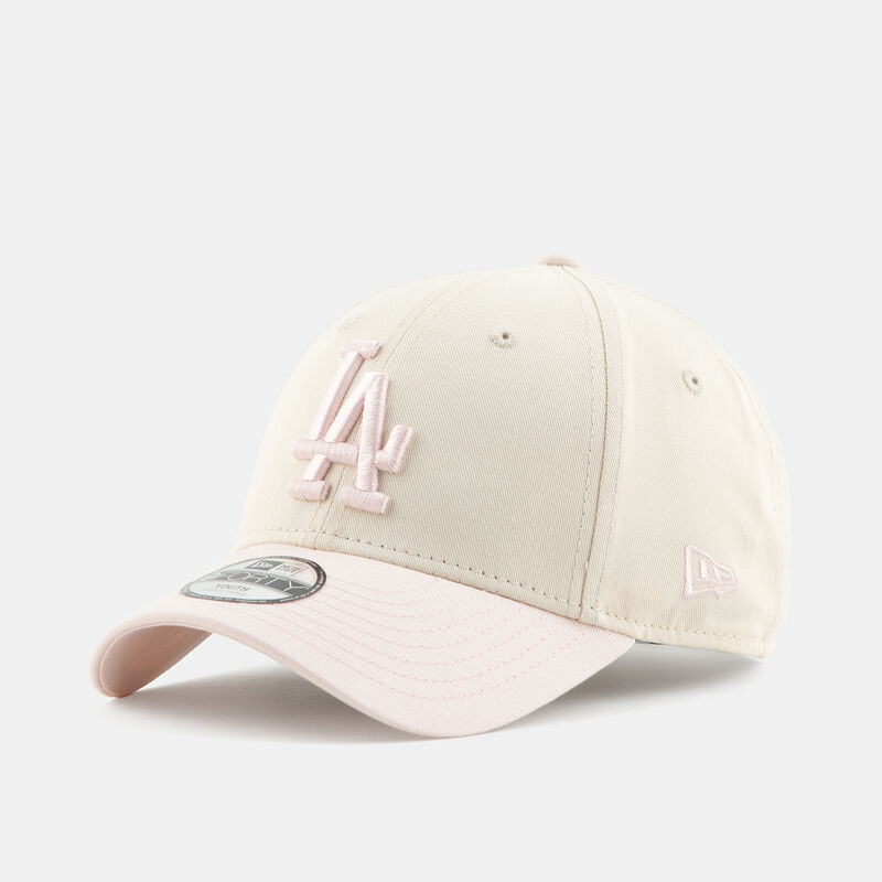 Cappellino New Era 9FORTY LA Dodgers MLB League Essential bambini, beige/rosa
