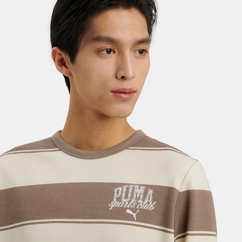Felpa Puma CLASS Striped, marrone/beige