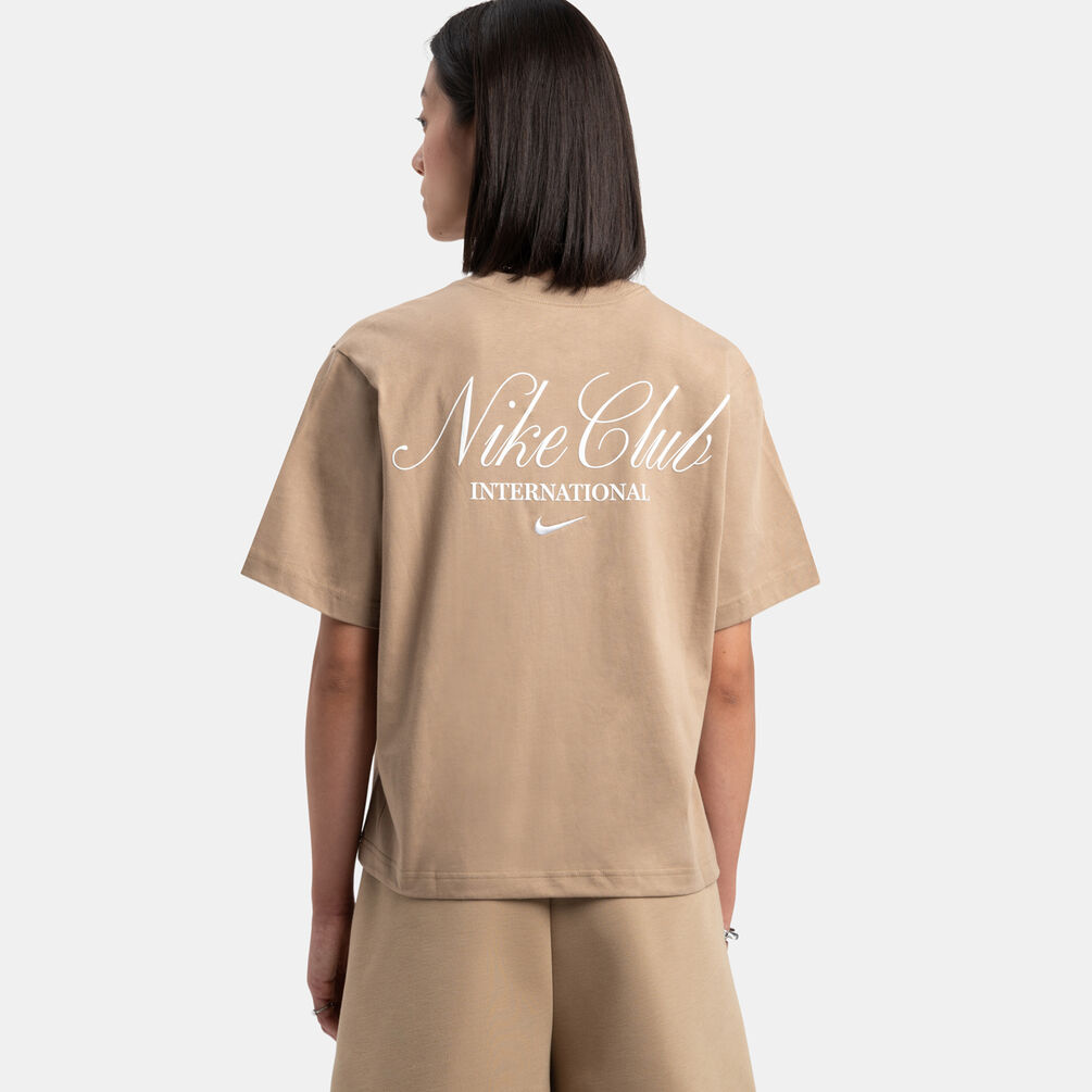 T-shirt Nike Classic Boxy, beige/bianco