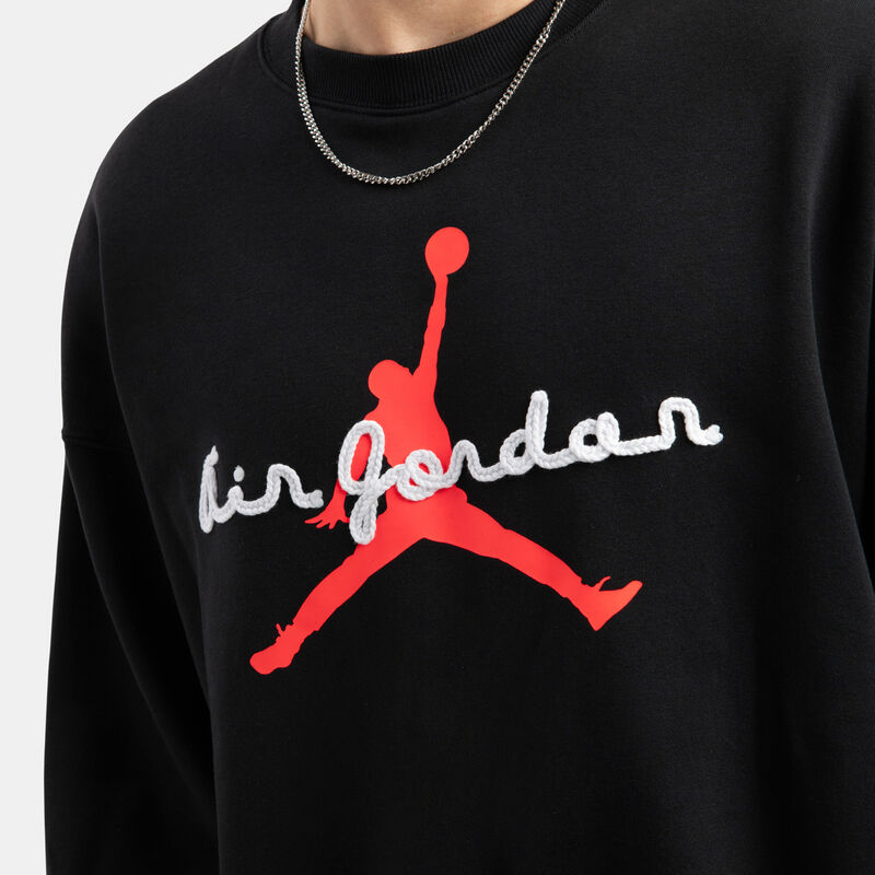 Felpa Jordan Brooklyn Fleece Crew, nero/rosso/bianco