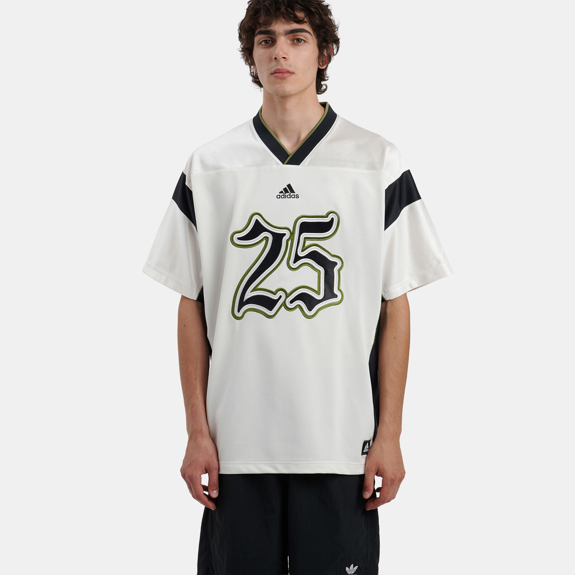 T-shirt adidas Football, bianco/nero/oro
