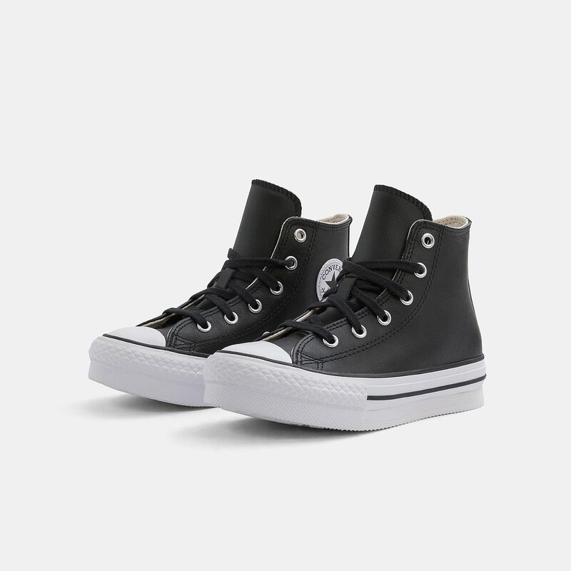 Converse Chuck Taylor All Star Lift Platform Leather, Nero/bianco