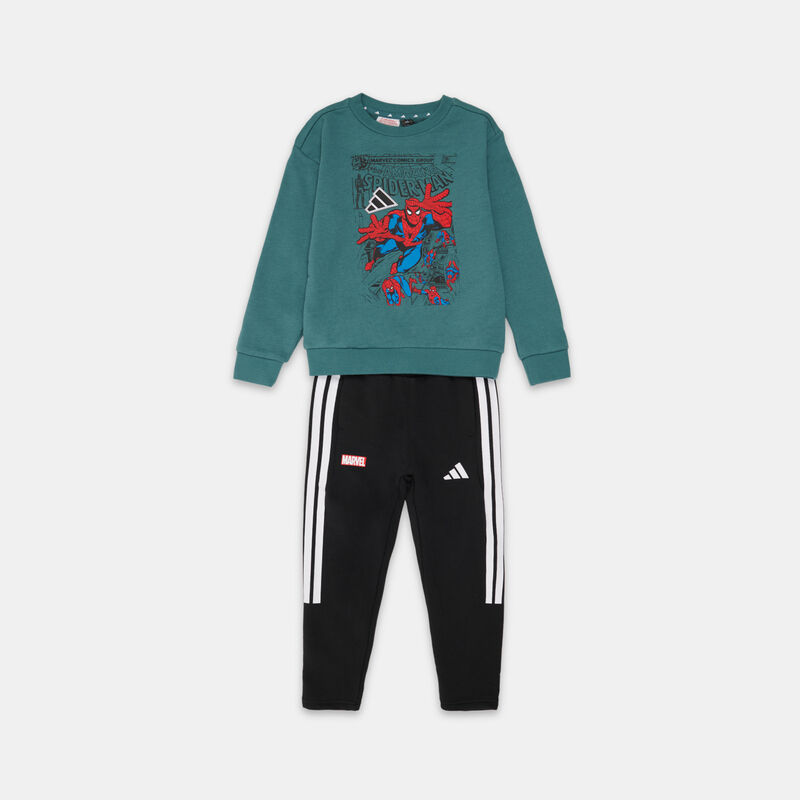 Completo adidas Marvel Spider-Man bambini, verde/nero/rosso