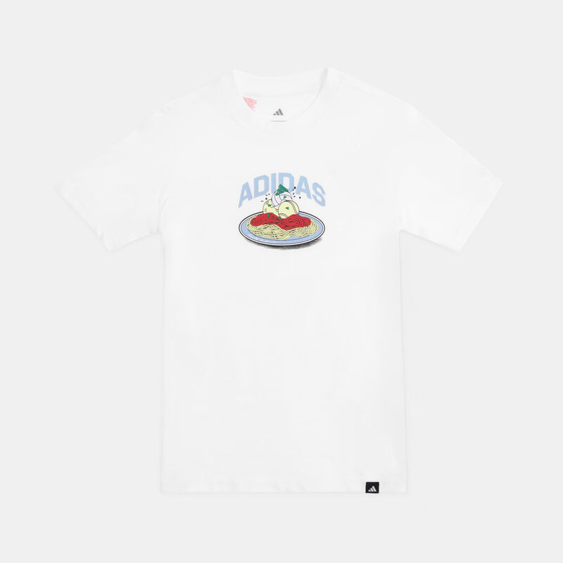 T-shirt adidas Pasta Graphic ragazzi, bianco/multicolor