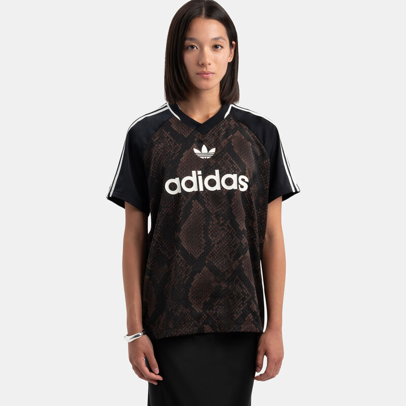 T-shirt adidas Snake Print Satin, animalier/marrone