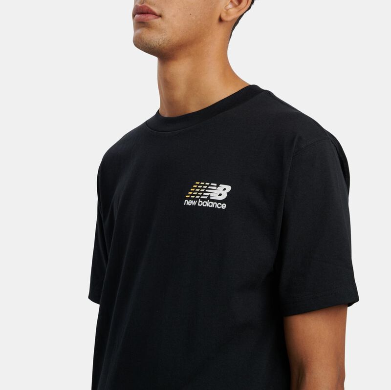 T-shirt New Balance Athletics Multi Color Logo, nero/bianco/giallo