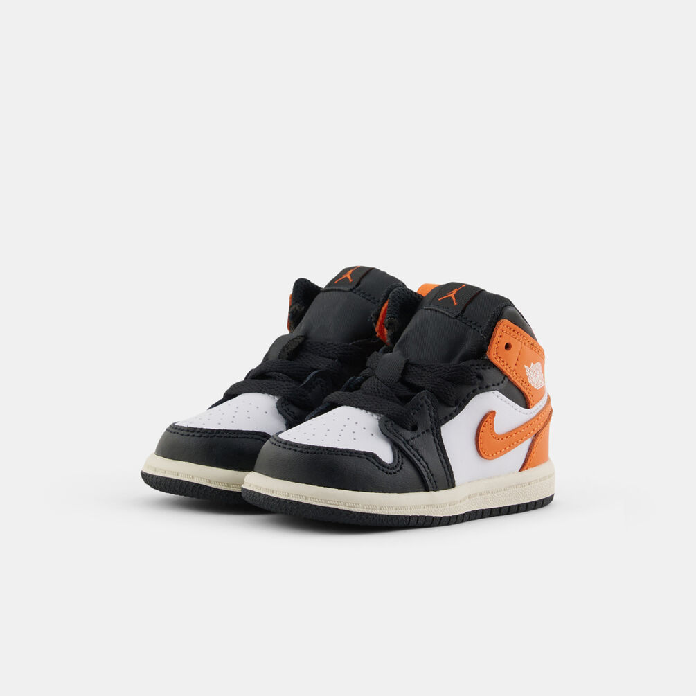 Air Jordan 1 Mid Black Toe Starfish (TD), arancione/nero/bianco