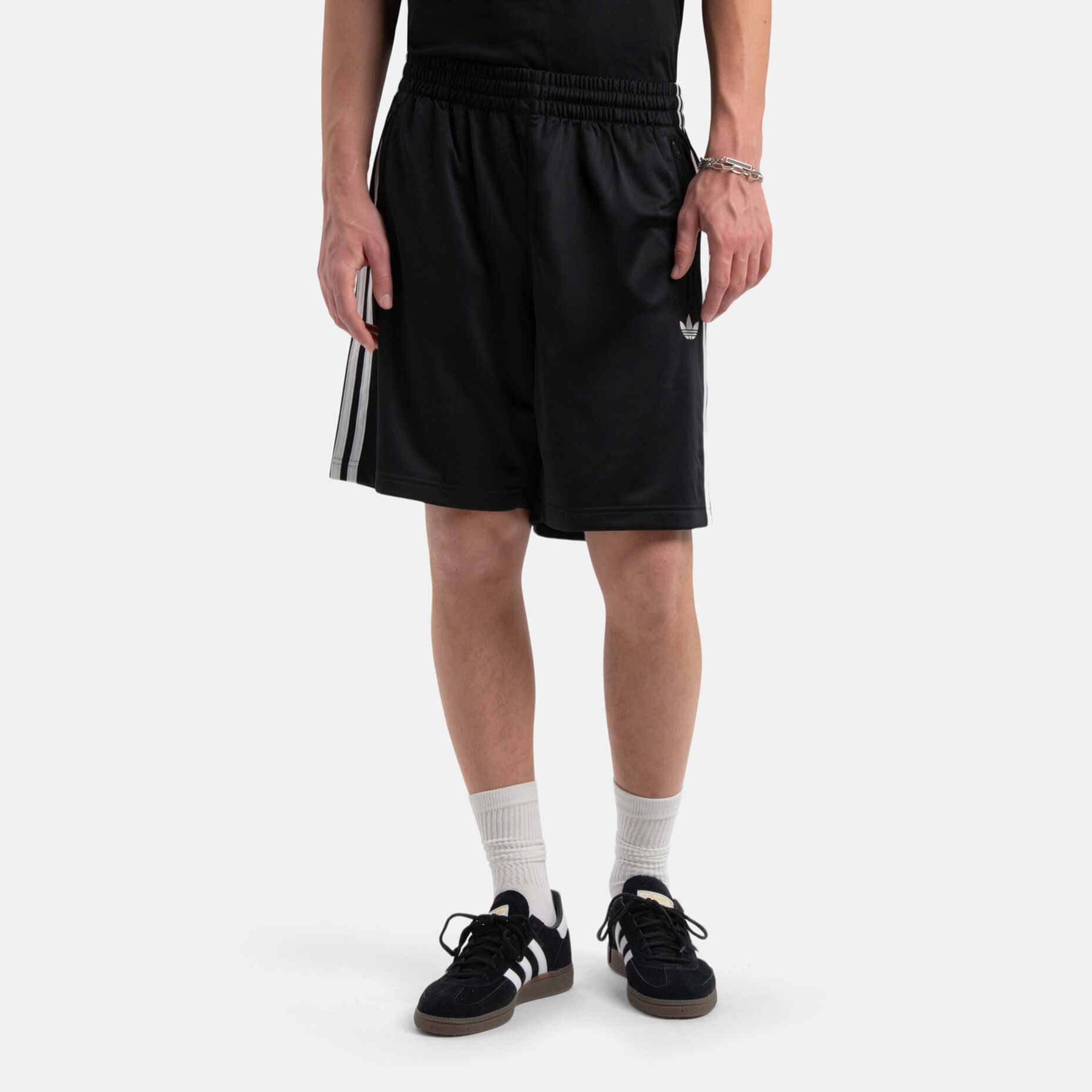 Short adidas Firebird, nero/bianco