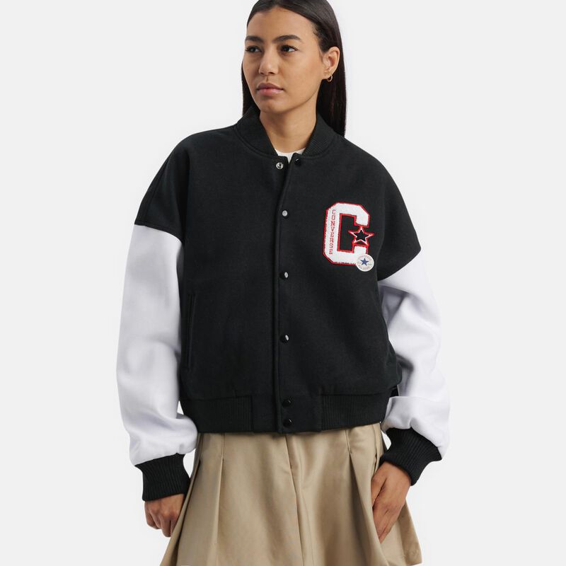 Giacca Converse Retro Varsity, nero/bianco/rosso