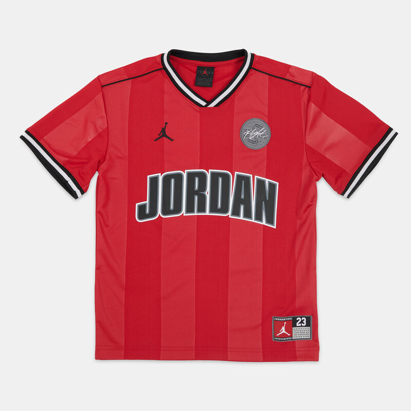 T-shirt Jordan Sport Jersey ragazzi, rosso/nero/bianco