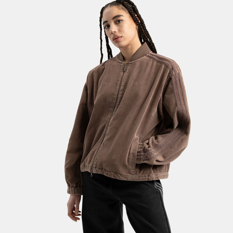 Felpa con zip adidas Corduroy SST, marrone