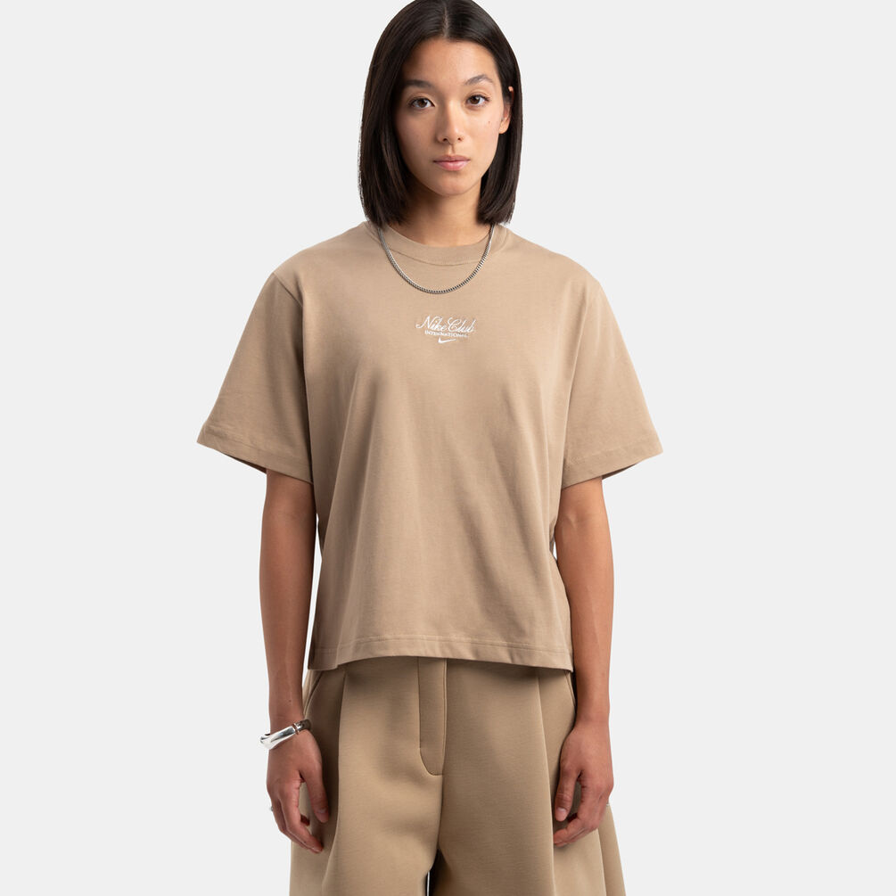 T-shirt Nike Classic Boxy, beige/bianco