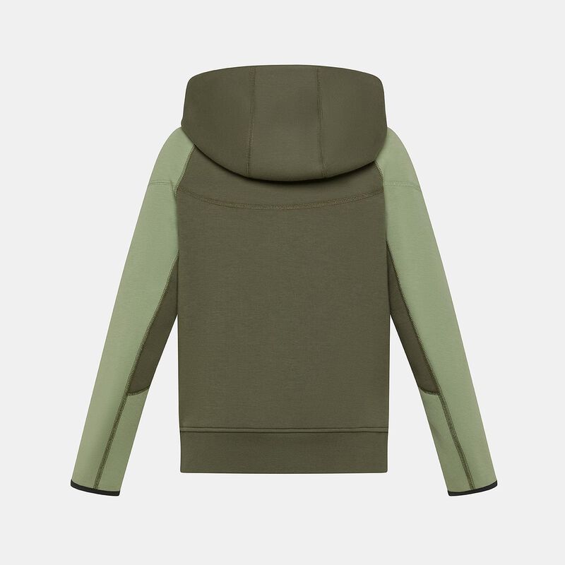 Felpa con zip Nike Sportswear Tech ragazzi, verde/nero