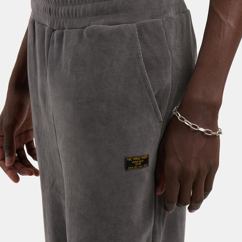 Pantaloni VRL Ribbed Jogger, grigio