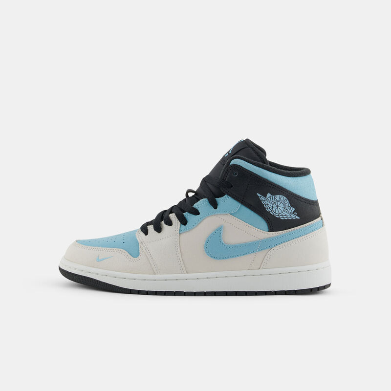 Air Jordan 1 Mid White Blue Chill, bianco/azzurro/grigio