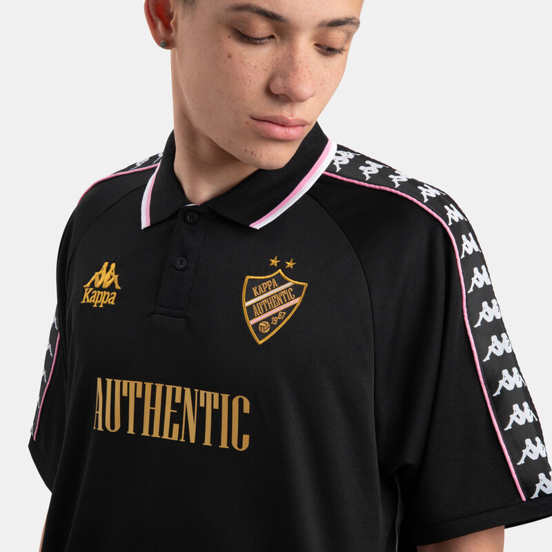 T-shirt Kappa 222 Banda Stafen, nero/rosa/bianco