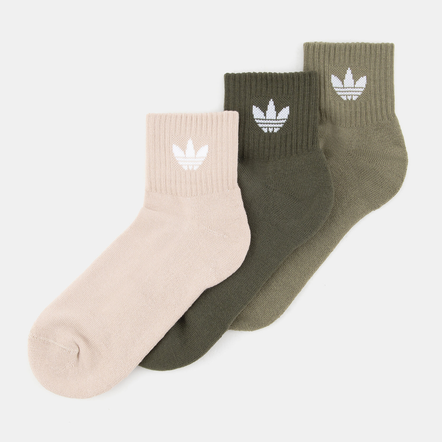 Calzini adidas Mid Crew (3 paia), verde/beige