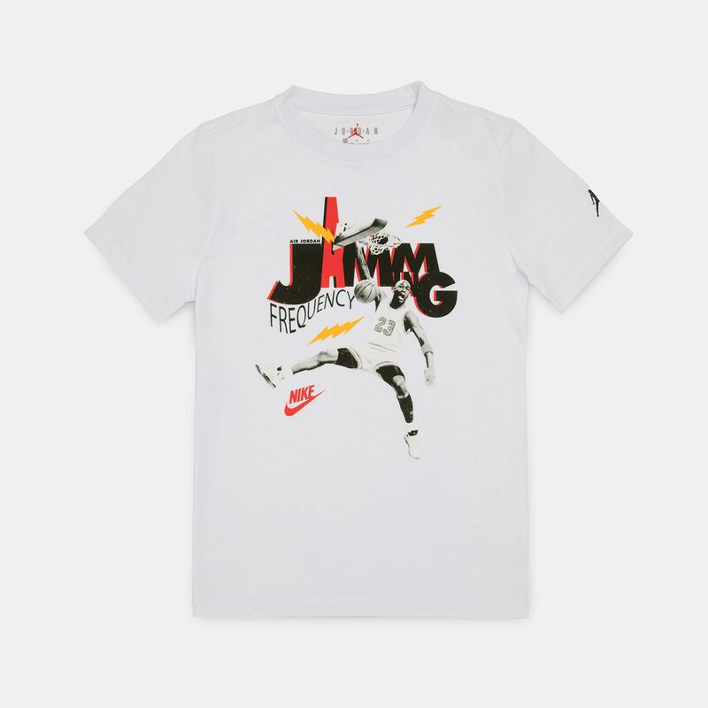 T-shirt Jordan MJ Jamming ragazzi, bianco/multicolor