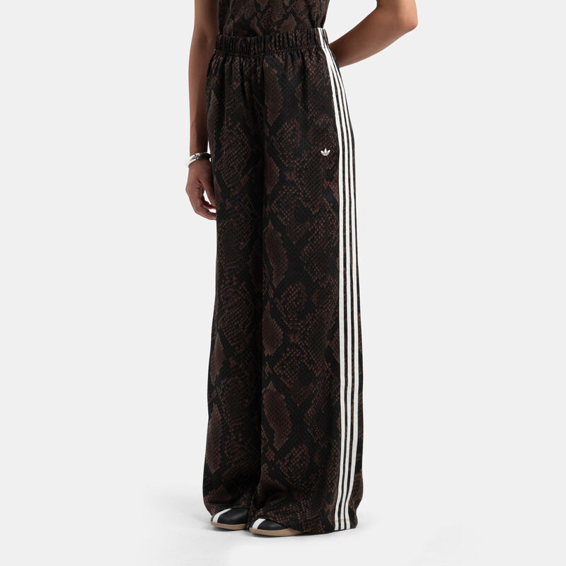 Pantaloni adidas Track Pants Satin Snake Print Wide Leg, animalier/bianco