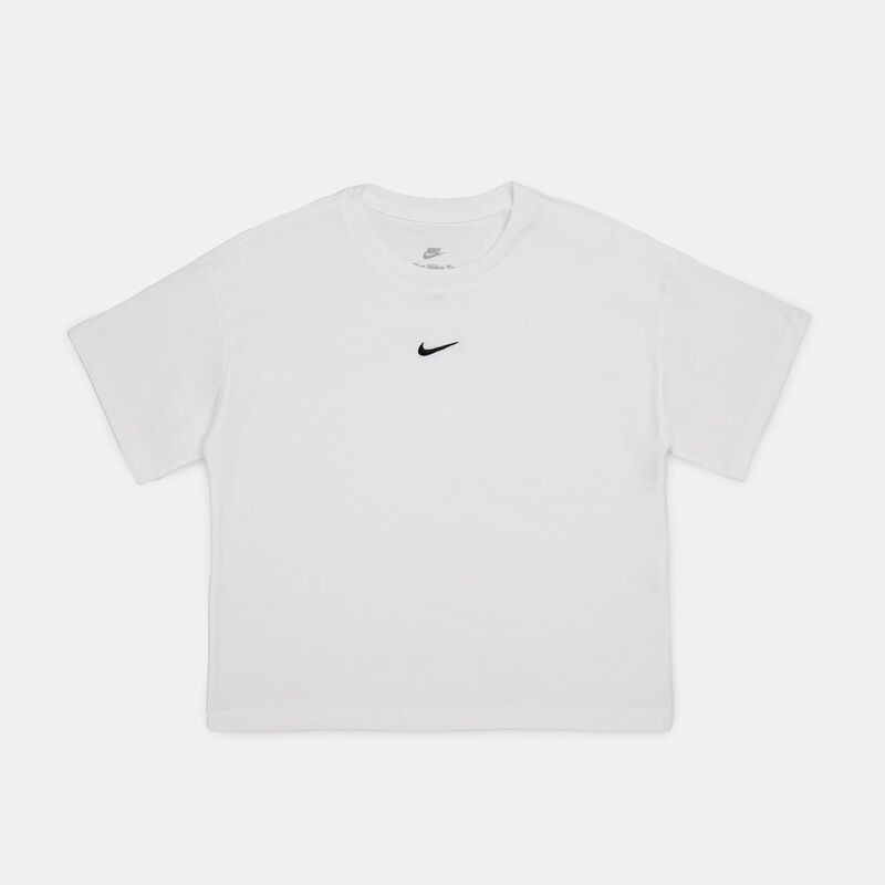 T-shirt Nike Sportswear Essential ragazzi, bianco/nero