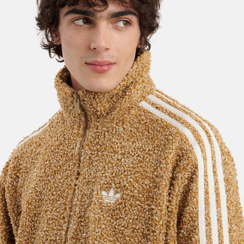 Giacca adidas Boucle Firebird, marrone/bianco