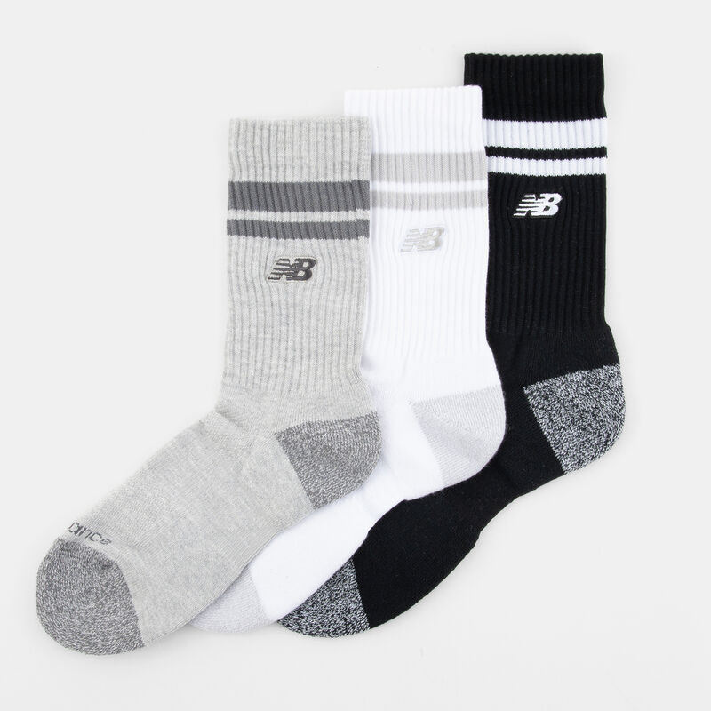 Calzini New Balance Active Premium Stripe (3 paia), nero/grigio/bianco