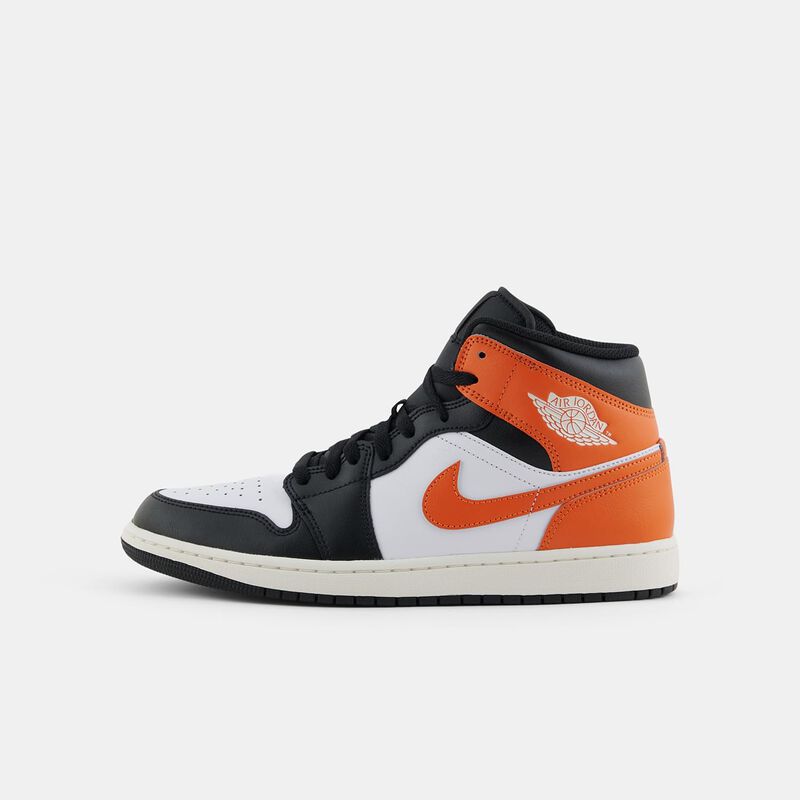 Air Jordan 1 Mid Black Toe Starfish, arancione/bianco/nero